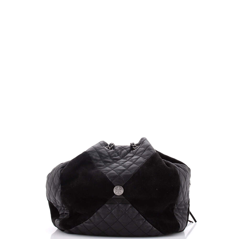 Chanel Medium Patchwork Drawstring Bag Leather an… - image 3